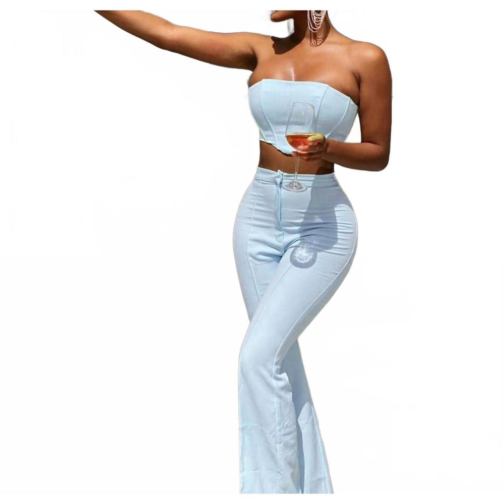 NEW PORSHIA BY PORSHIA BANKS opulence strapless soft-boned corset and flare pant